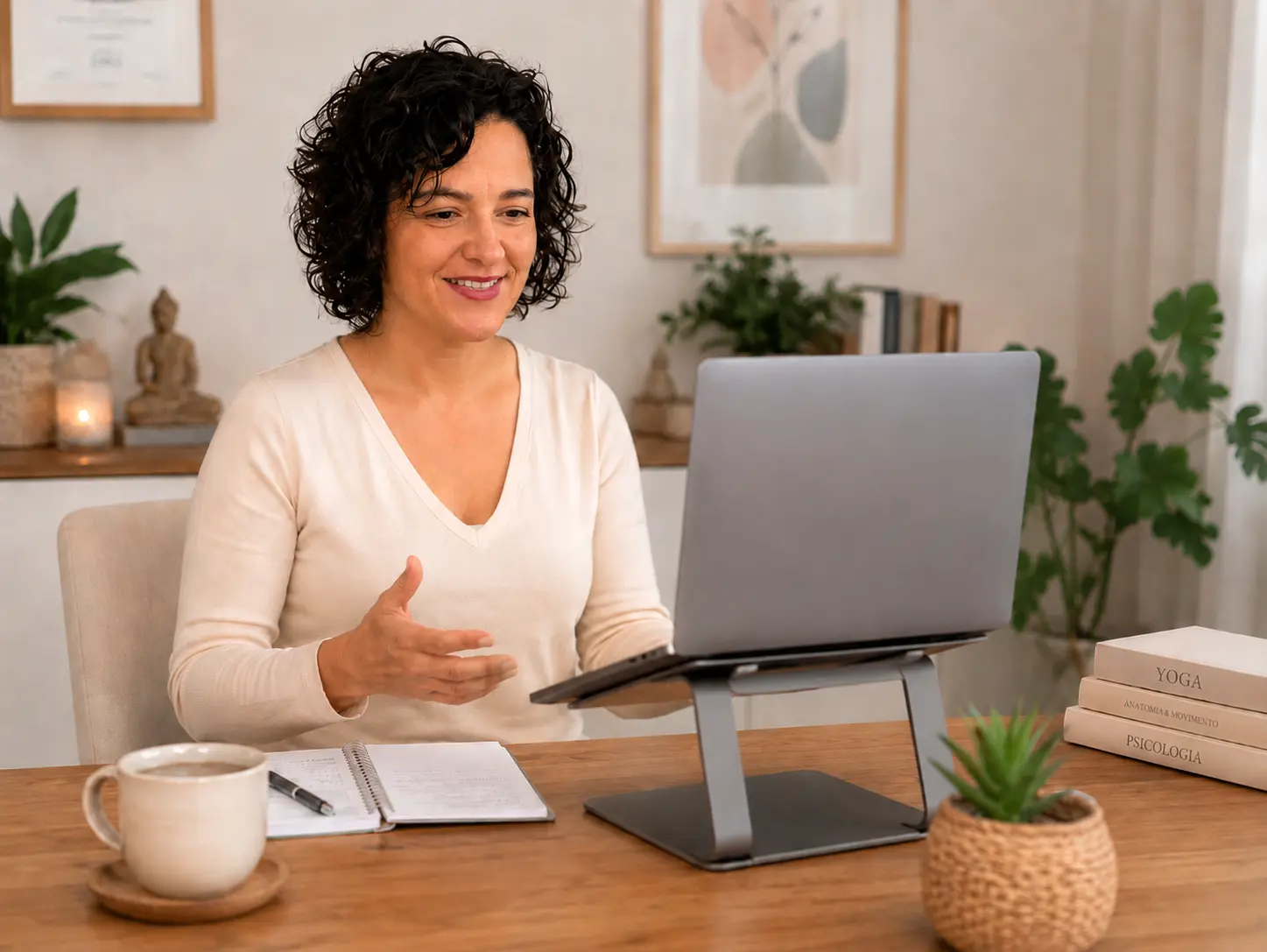 Isabela Bueno em atendimento de psicologia clínica online